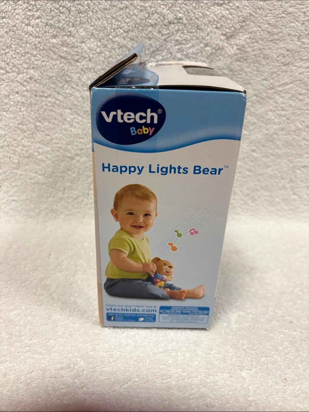 VTech Baby Happy Lights Bear - Blue Interactive Plush Bear nwt